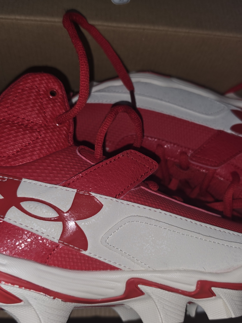 Under Armour Kids' Red and White Athletic Sneakers